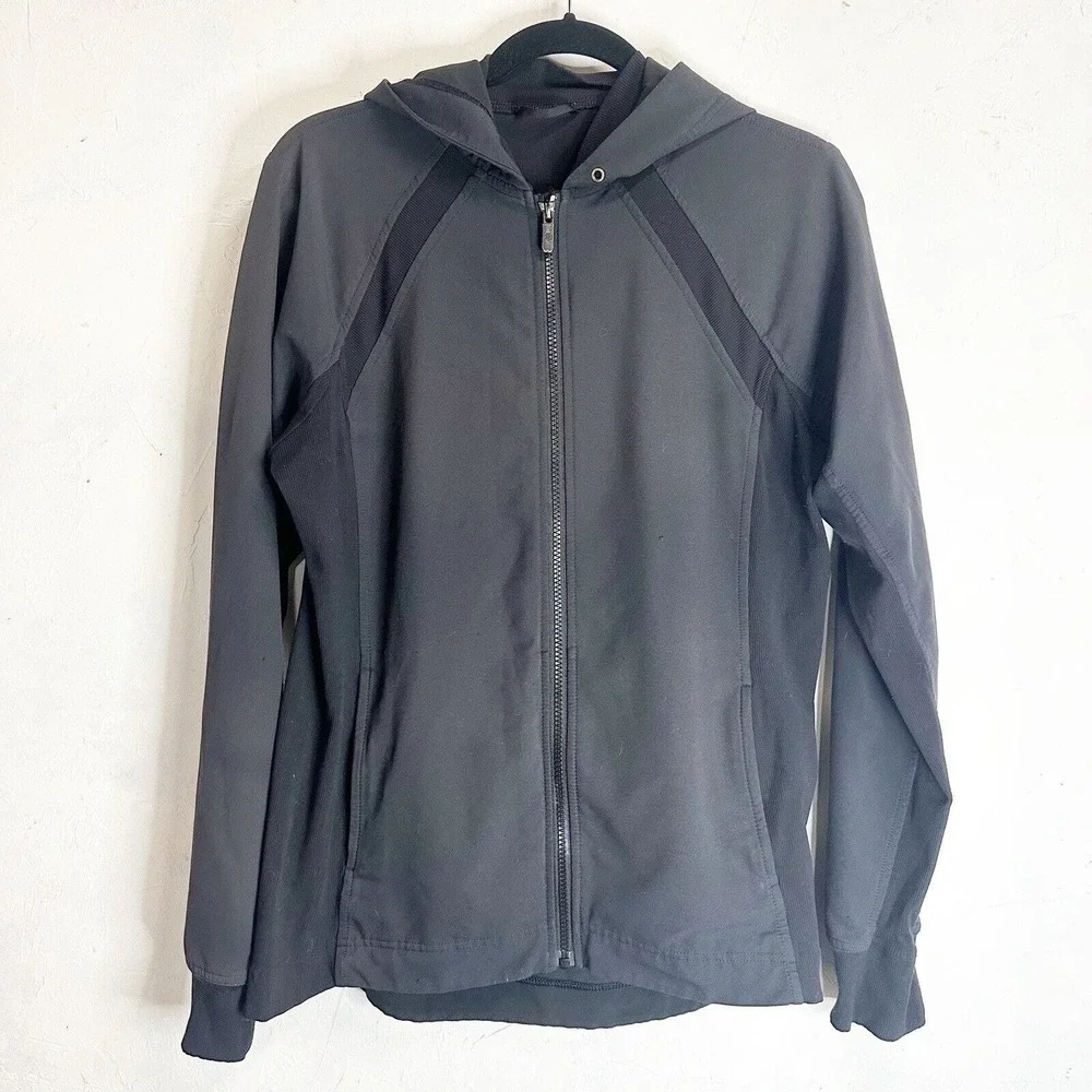 Lululemon Athletic Lightweight Full Zip Jacket Black Womens Size 10